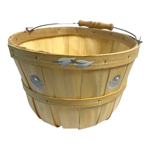 Rustic Faux Fruit & Wooden Basket Set | Red & Green Apples, 8" Banana | Farmhous - Picture 4 of 6